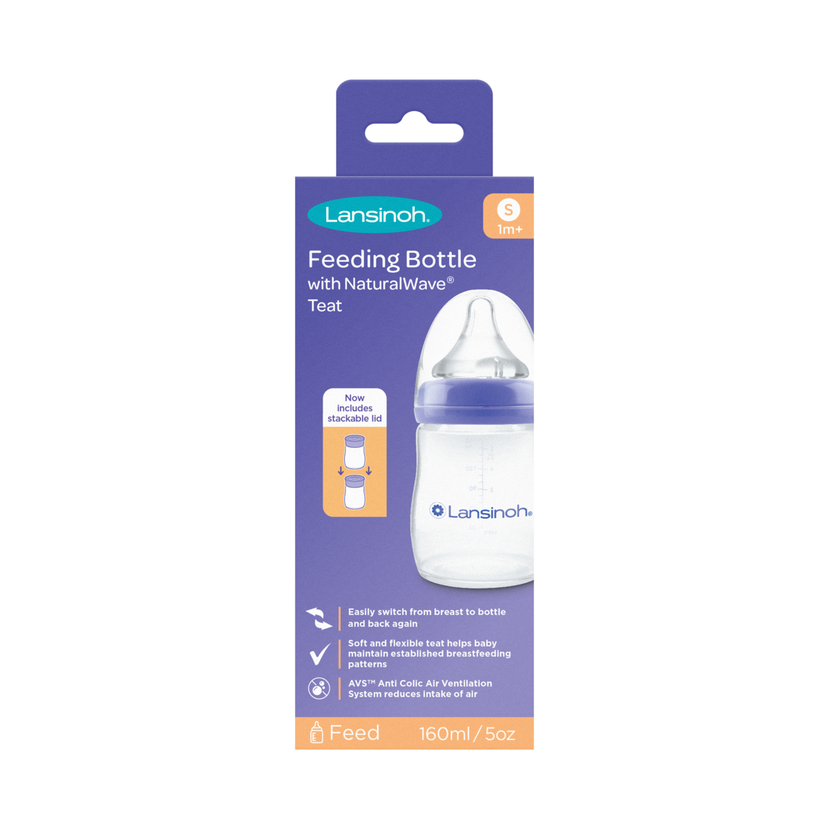 Lansinoh - Feeding Bottle 160ml - Butelka do karmienia 160ml + smoczek NaturalWave