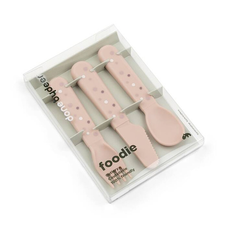 Done by Deer Sztućce dla Dziecka Foodie Happy Dots Powder