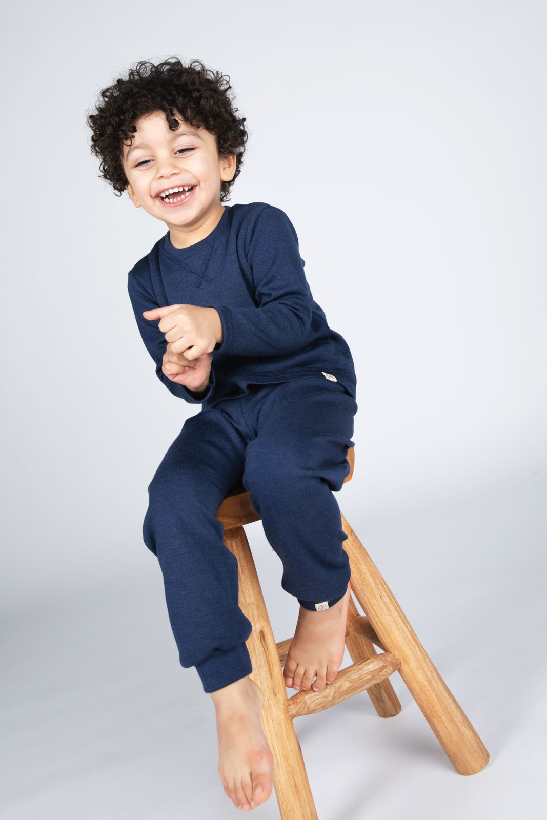 Engel Natur - Dziecięca bluzka z wełny merino i jedwabiu - Navy blue