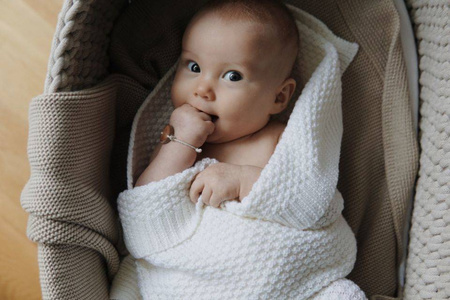 My Memi - Kocyk ze 100% wełny merino premium collection - cream