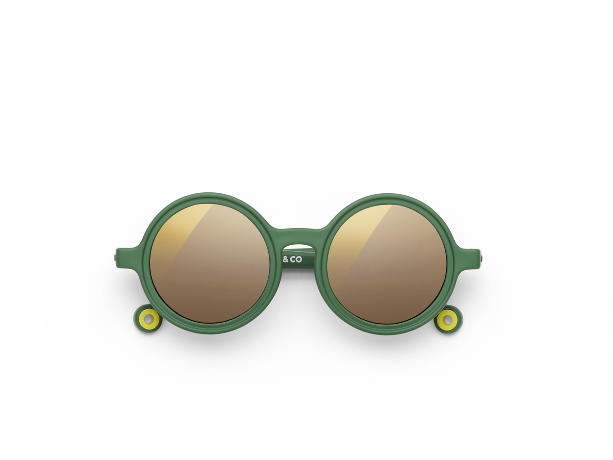 OLIVIO & CO - Okulary przeciwsłoneczne z polaryzacją Round 1-3 lata - Cactus Green
