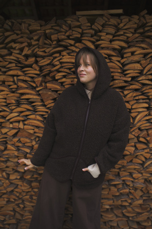 Mimimi -  Kurtka z wełny merino - espresso