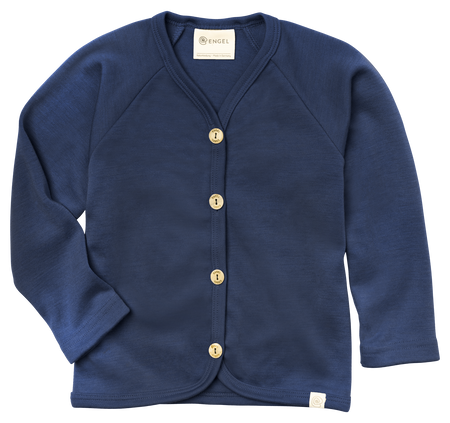 Engel Natur - Dziecięcy kardigan z wełny merino i jedwabiu - Navy blue
