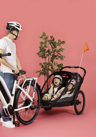 Hamax - Przyczepka rowerowa COCOON, podwójna - Grey/black