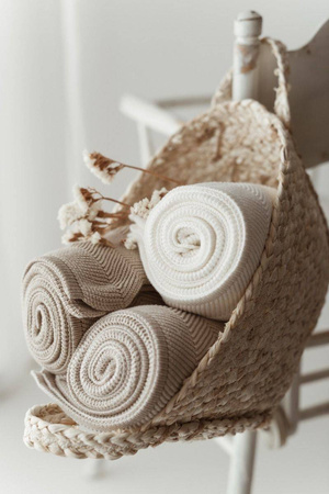 My Memi - Bambusowy kocyk Fir 80x100 - Light beige