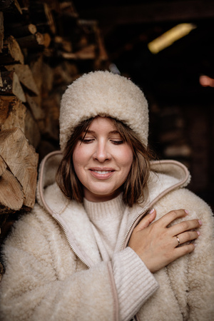 Mimimi - opaska na głowę z wełny merino - almond