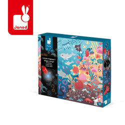 Janod - Świecące puzzle z mini-lampką UV Ocean 24 elementy 3+