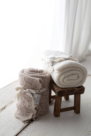 My Memi Otulacz ze 100% wełny merino warm beige - premium collection