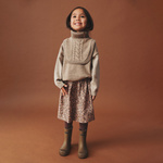 Wheat - Komin dziecięcy z wełny merino Softo - Grey camel melange
