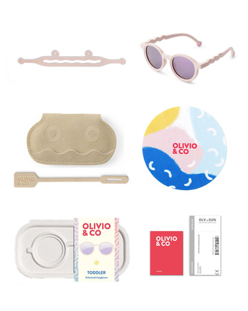 OLIVIO & CO - Okulary przeciwsłoneczne z polaryzacją Oval 1-3 lata - Coral Blush