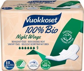 Vuokkoset, BIO, Podpaski ze Skrzydełkami na noc,  9szt.