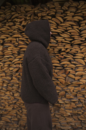 Mimimi -  Kurtka z wełny merino - espresso