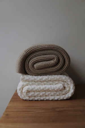 My Memi - Kocyk ze 100% wełny merino premium collection - cream