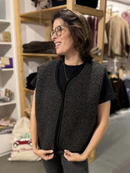 Mimimi -  Kamizelka z wełny merino - czarna