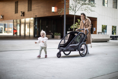 Hamax - Przyczepka rowerowa COCOON, podwójna - Grey/black