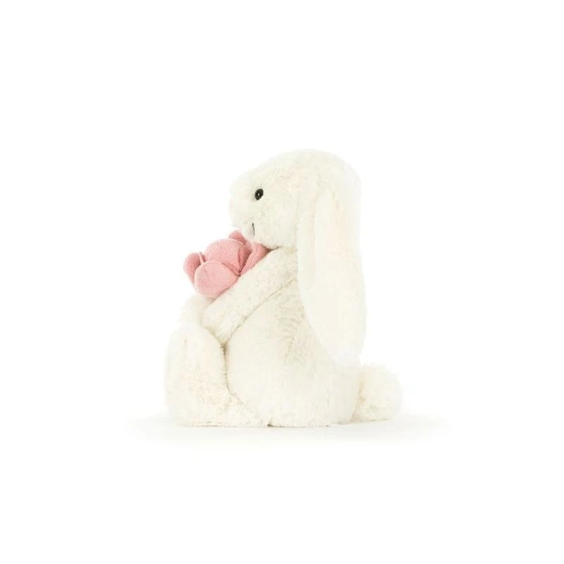 JellyCat - Wesoły Króliczek z Peonią 18 cm