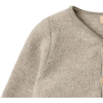 Wheat - Kardigan z wełny merino Kari - Khaki melange