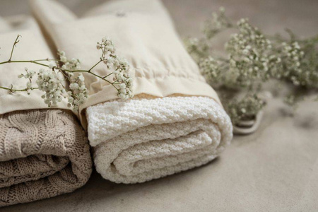 My Memi - Kocyk warkocz ze 100% wełny merino premium collection - cream