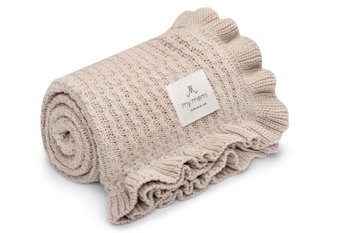 My Memi - Bambusowy kocyk z falbanką 85x105 - light beige