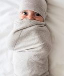 yarnami - Kocyk merino Cozy - beżowo-szary