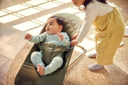 BABYBJORN - leżaczek BLISS Woven -Ciemnozielony