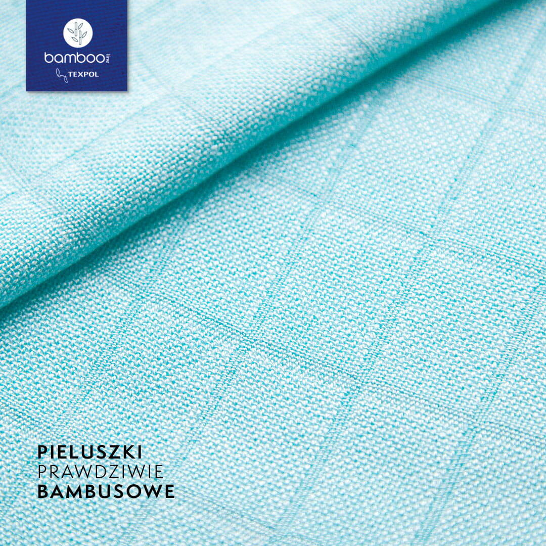 Bamboo line - Pieluszka bambusowa CLASSIC 120x120cm - Aqua