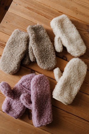 Mimimi - rękawiczki damskie z wełny merino - beż