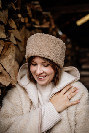 Mimimi - opaska na głowę z wełny merino -  beż