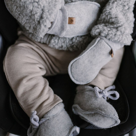 Zaffiro - Rękawiczki dziecięce wełna premium - Grey