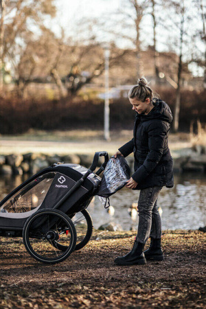 Hamax - Przyczepka rowerowa COCOON, podwójna - Grey/black