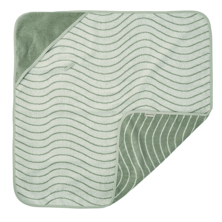 LEANDER - ręcznik z kapturem, Woodland, Sage green