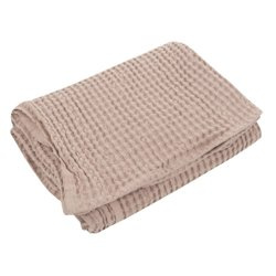 Samiboo - Lniano-bawełniany kocyk waflowy 140x100 - Taupe