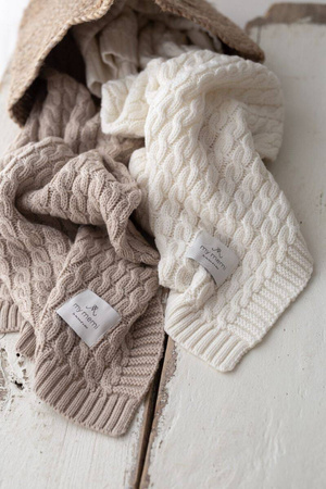 My Memi Ciepły kocyk ze 100% wełny merino warm beige - premium collection