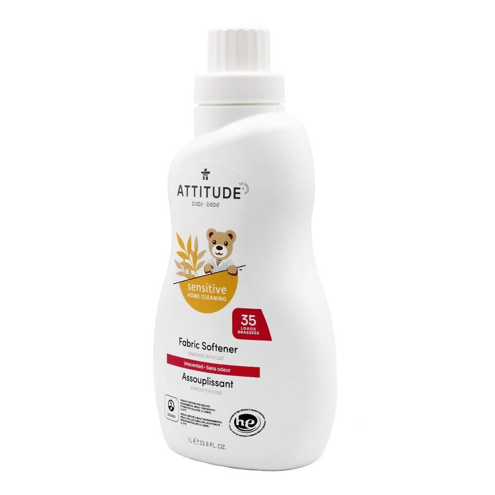 Attitude, Sensitive Skin Baby, Delikatny płyn zmiękczający do płukania tkanin dziecięcych, 1L