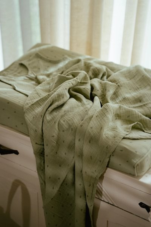 Little Dutch Otulacz muślinowy 120 x 120 cm Pure Sage