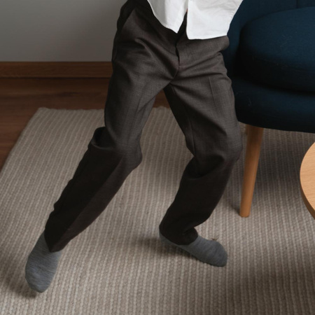 Steven - Skarpetki z wełny merynosów dziecięce - MELANŻ JASNY SZARY