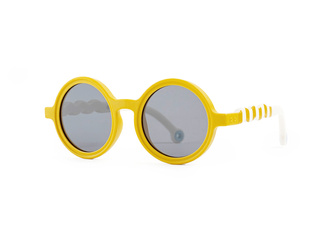 OLIVIO & CO - Okulary przeciwsłoneczne z polaryzacją Round 1-3 lata - Vacation Yellow