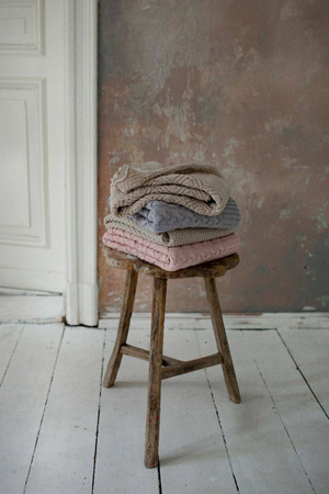 My Memi - Kocyk ze 100% wełny merino Pearl premium collection 80x100cm - warm beige