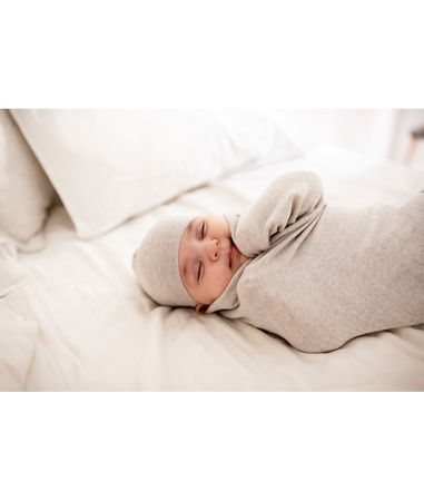 yarnami - Kocyk merino Cozy - beżowo-szary