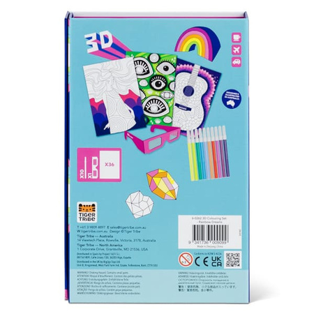 Tiger Tribe Zestaw Kolorowanek 3D – Tęczowe Sny