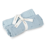 Little Dutch Otulacze muślinowe 70 x 70 cm (2 szt.) Pure Denim Blue