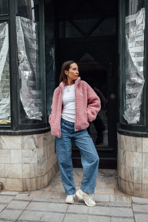 Meggstore - Kurtka damska Bomber Jacket - Pink