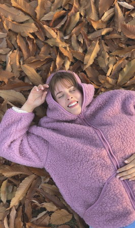 Mimimi - Kurtka z wełny merino - dusty pink