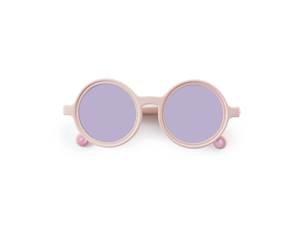 OLIVIO & CO - Okulary przeciwsłoneczne z polaryzacją Round 1-3 lata - Coral Blush