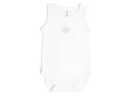 Body bambusowe bez rękawów Białe 18-24m BAMBOOM