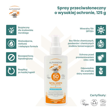 Alphanova Bebe, Sun Krem na słońce SPF 50+, 50g
