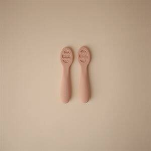 Mushie - Pierwsze Łyżeczki dla Niemowląt 2-pack - Blush/Shifting Sand