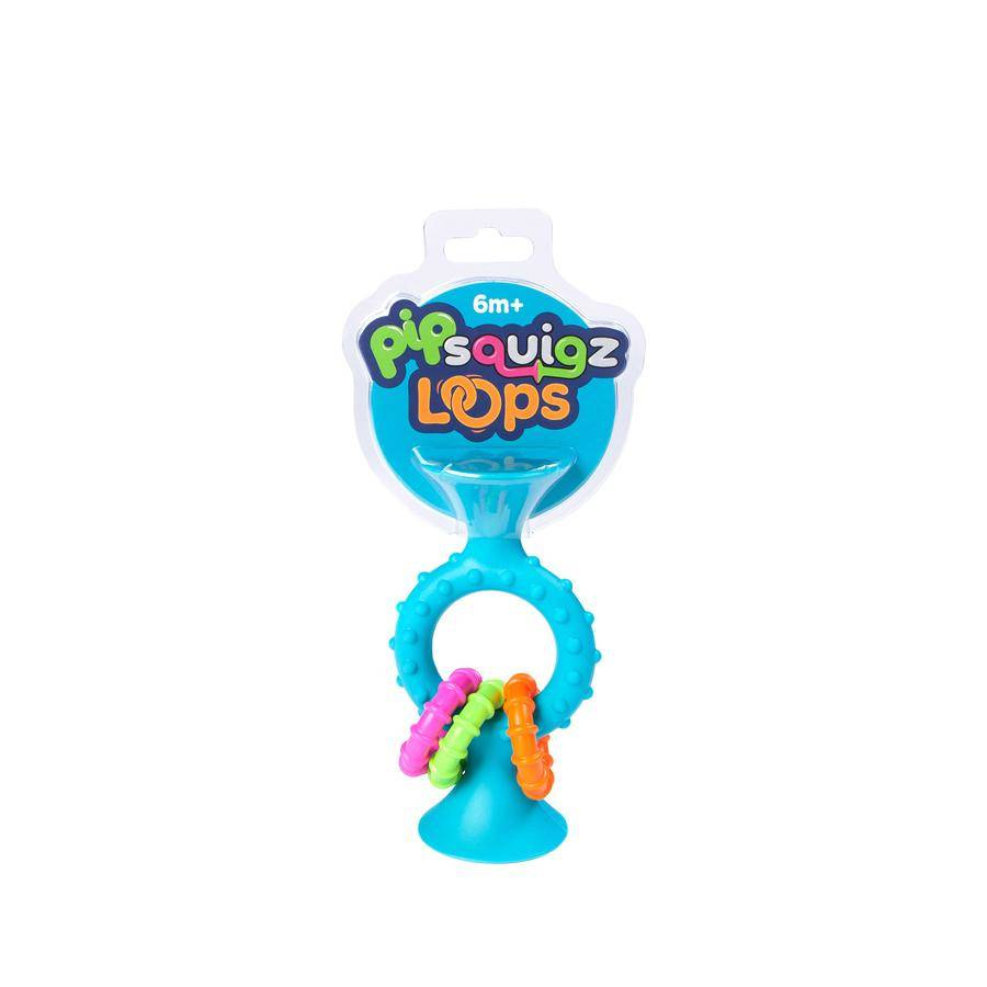 Fat Brain Toy - Bobo przyssawka grzechotka PipSquigz Loops - Niebieska