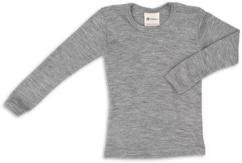 Engel Natur - Dziecięca bluzka z wełny merino i jedwabiu - Light grey