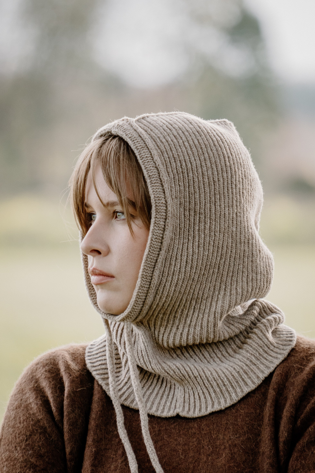 Mimimi - Balaclava kominiarka damska z wełny merino - beż